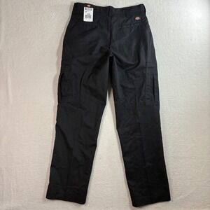 Dickies Cargo Work Pants Mens 32x32 Black Relaxed Fit Straight Leg Pleated NWT